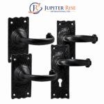 Black Antique Cast Iron Traditional Lever Lock or Latch Door Handle