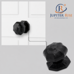 Black Antique Octagonal Cast Iron Centre Door Knob - Image 3