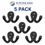 5x Double Coat Hooks Wall Mounted 75x50mm Vintage Robe Towel Clothes - Image 6