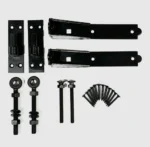 Adjustable Hook & Band Gate Hinges Heavy Duty Shed Door Black Galvanised 10"-36"