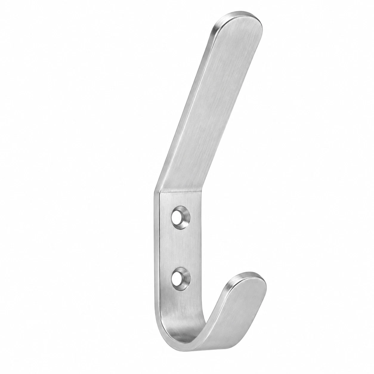 0 Wall Mounted Coat Hooks Double Hook 115mm Aluminium Hat Coat Door Robe Hanger - Image 1
