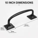Cast Iron Pull Handle Black Antique 10" 12" Pub Style Door Gate Shed