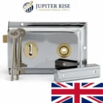 Traditional Rim Lock 6 x 4 Inch with 2 Keys & Screws Shed Gate Door Black Brass