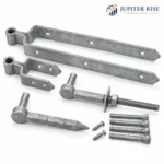 Field Gate Hinge Double Strap Hook Drive/Bolt 12 18 24in Galvanised Black