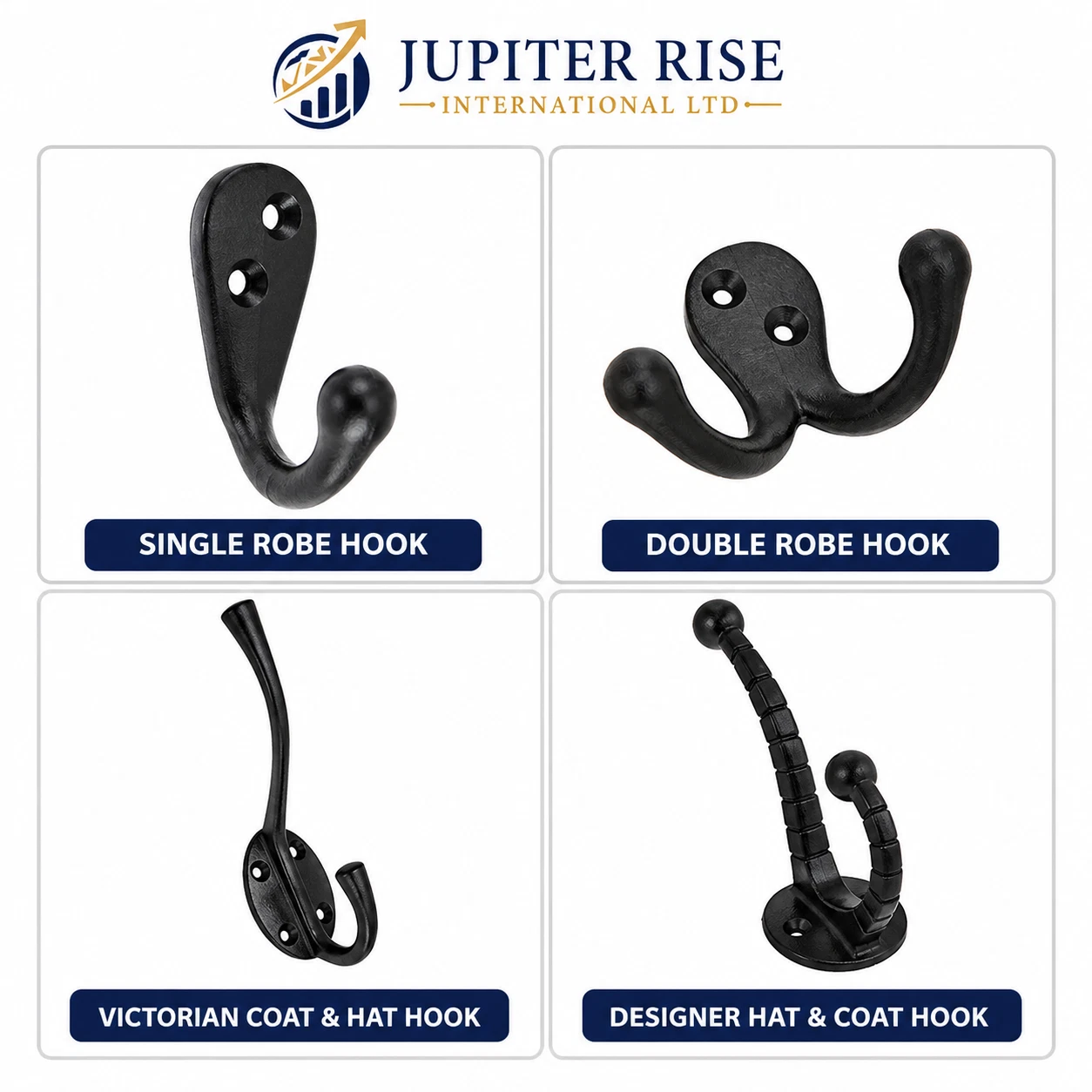 0 Coat Hooks Antique Vintage Style Cast Iron Robe Hooks Wall Hooks Door Hangers - Image 1