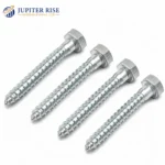 Coach Screws M10 x 60mm Zinc Plated Hex Head Wood Screws 4 Pack