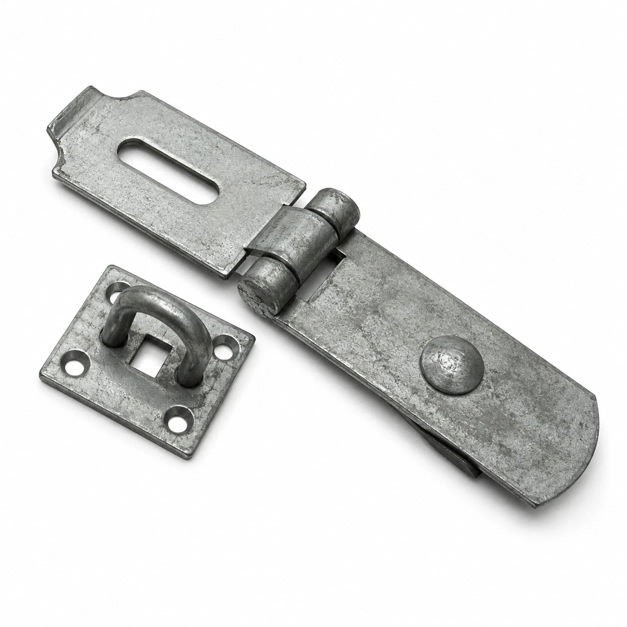 0 Heavy Duty Swivel Hasp & Staple 8/10in Gate Door Shed Black Galvanised - Image 1