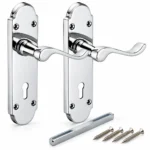 Door Handle Victorian Straight Lever 152mm Polished Chrome Latch Lock Bathroom