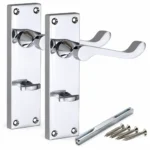 Bathroom Door Handles Victorian Scroll 152mm Polished Chrome Pair