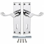 Door Lock Handle Set 152mm Victorian Chrome Lever Pair