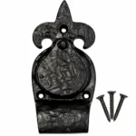 Cylinder Pull Fleur De Lys 30mm Keyhole Cover Front Door Black Antique