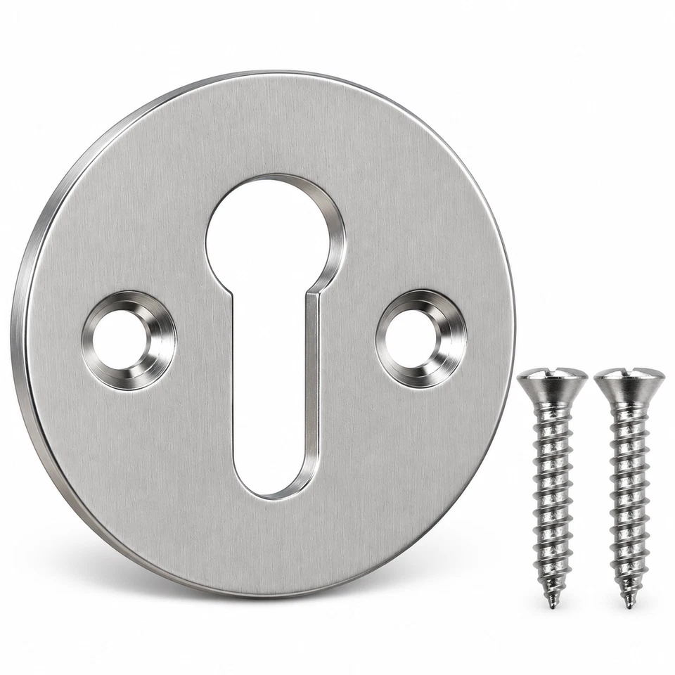 0 Keyhole Escutcheon Victorian Open Cover 30mm Door Lock Plate Polished Chrome Brass - Image 1