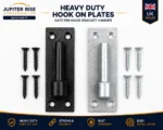 Heavy Duty Gate Hook on Plate Pin Hinge Bracket 12mm 16mm 19mm | Pair - Image 2