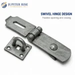 Heavy Duty Swivel Hasp & Staple 8/10in Gate Door Shed Black Galvanised - Image 2