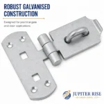 Hasp and Staple Heavy Duty 6" Vertical Galvanised Gate Door Security Lock - Image 2