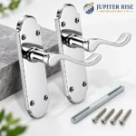 Door Handles Arch Scroll 170mm Polished Chrome Pair Internal Doors - Image 2