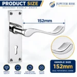 Door Lock Handle Set 152mm Victorian Chrome Lever Pair - Image 2