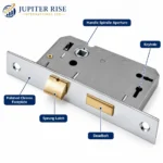 3 Lever Mortice Sashlock 63mm Polished Chrome Door Lock with Keys - Image 2