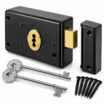 Rim Lock Deadlock 2 x 130mm Extra Long Keys Shed Gate Garage Black - Image 2
