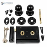 Traditional Rim Lock Cast Iron Door Knob Set Black Internal Vintage - Image 11
