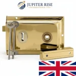 Traditional Rim Lock 6 x 4 Inch with 2 Keys & Screws Shed Gate Door Black Brass - Image 11
