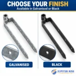 Field Gate Hinge Double Strap Hook Drive/Bolt 12 18 24in Galvanised Black - Image 11