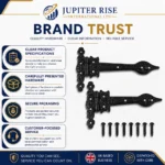 Spear Tee Hinges Pair Black Antique Ornate Gate Door 6" 9" 12" - Image 11