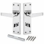 Bathroom Door Handle Set 152mm Chrome Victorian Straight Lever