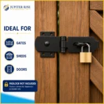 Heavy Duty Swivel Hasp & Staple 8/10in Gate Door Shed Black Galvanised - Image 10