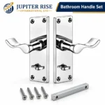 Victorian Door Handles Scroll Lever 152mm Latch Lock Bathroom Chrome - Image 13