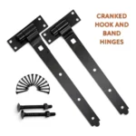 Hook and Band Hinges Heavy Duty Straight Cranked Adjustable Garden Shed Door - Image 14