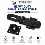 Heavy Duty Swivel Hasp & Staple 8/10in Gate Door Shed Black Galvanised - Image 12