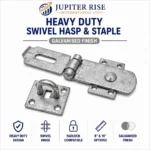 Heavy Duty Swivel Hasp & Staple 8/10in Gate Door Shed Black Galvanised - Image 13