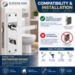 Bathroom Door Handle Set 152mm Chrome Victorian Straight Lever - Image 5