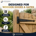 Hand Forged Tee Hinges 12 15 18 Inch Black Wrought Iron Strap Door Gate Shed - Image 3