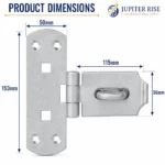 Hasp and Staple Heavy Duty 6" Vertical Galvanised Gate Door Security Lock - Image 3