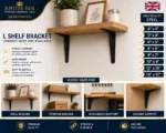 London Shelf Shelve Support Bracket Grey White Black 75mm to 350mm PACK OF 5 - Image 2