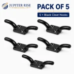 Cleat Hook Black Iron Rope Cleat 75mm 3" Curtain Tieback Pack of 5 - Image 2
