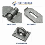 Heavy Duty Swivel Hasp & Staple 8/10in Gate Door Shed Black Galvanised - Image 3