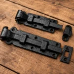Door Bolt Antique Black Cast Iron Tudor Style 5" Straight 6" Necked - Image 4