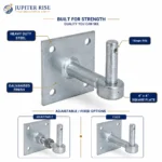 Heavy Duty Gate Hinges Hook Plate 19mm Pin 4x4 Fixed Adjustable - Image 4