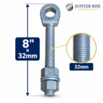 Gate Eye Bolt Adjustable 8" x 32mm Wide Flange for Gates Fencing - Image 4