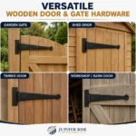 Hand Forged Tee Hinges 12 15 18 Inch Black Wrought Iron Strap Door Gate Shed - Image 4