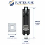 Heavy Duty Foot Bolt 200mm Gate Door Floor Lock Black Iron Spring Loaded - Image 4