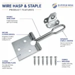 Wire Hasp & Staple Heavy Duty 75mm 100mm Shed Gate Hutch Door Lock - Image 4