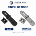 Heavy Duty Swivel Hasp & Staple 8/10in Gate Door Shed Black Galvanised - Image 4