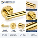 T Bar Lever Door Handles on Rose 1 Pair with 63mm Tubular Latch - Image 4