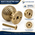 Beehive Cabinet Knob 33mm Antique Brass Reeded Cupboard Wardrobe Drawer - Image 4
