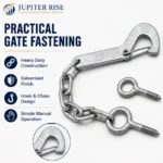 Gate Hook & Eye Safety Chain Heavy Duty 158mm Galvanised Field Farm - Image 5