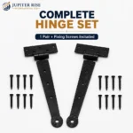 Hand Forged Tee Hinges 12 15 18 Inch Black Wrought Iron Strap Door Gate Shed - Image 5